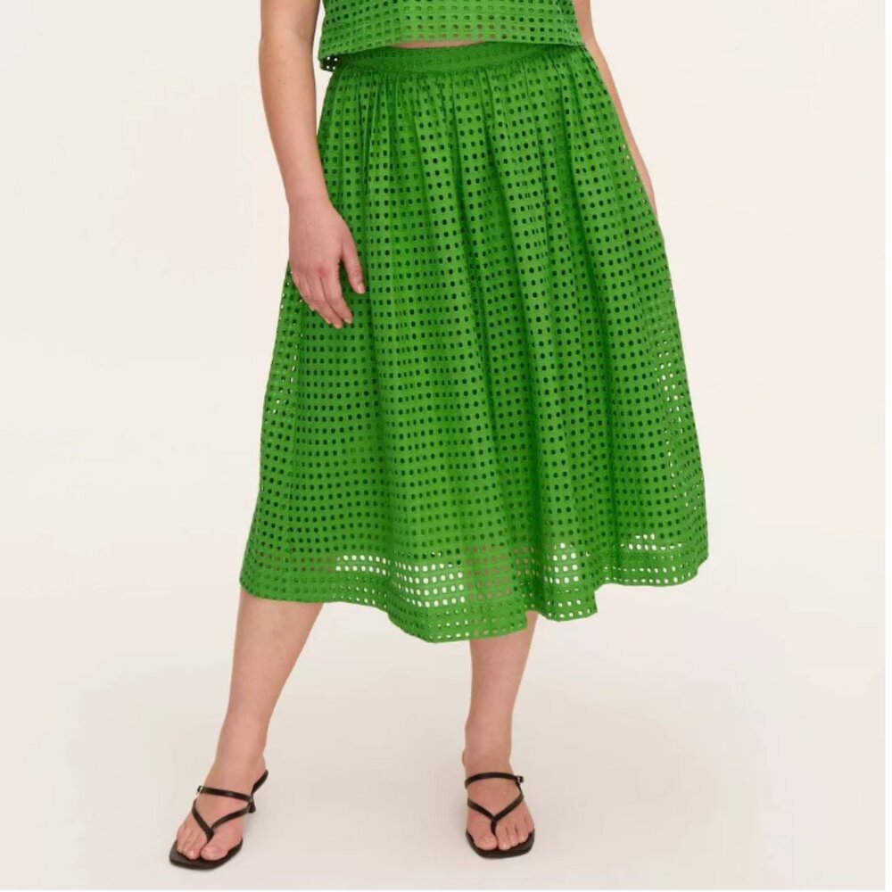 NWT Limited Edition Kate Spade New York & Target Green Eyelet Skirt Size Small